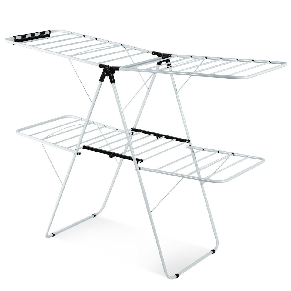image 1 of COSTWYA Foldable 2-Level Clothes Drying Rack Garment Drying Hanger
