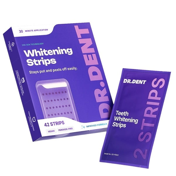 DR.DENT Purple Teeth Whitening Strips, 42 Strips
