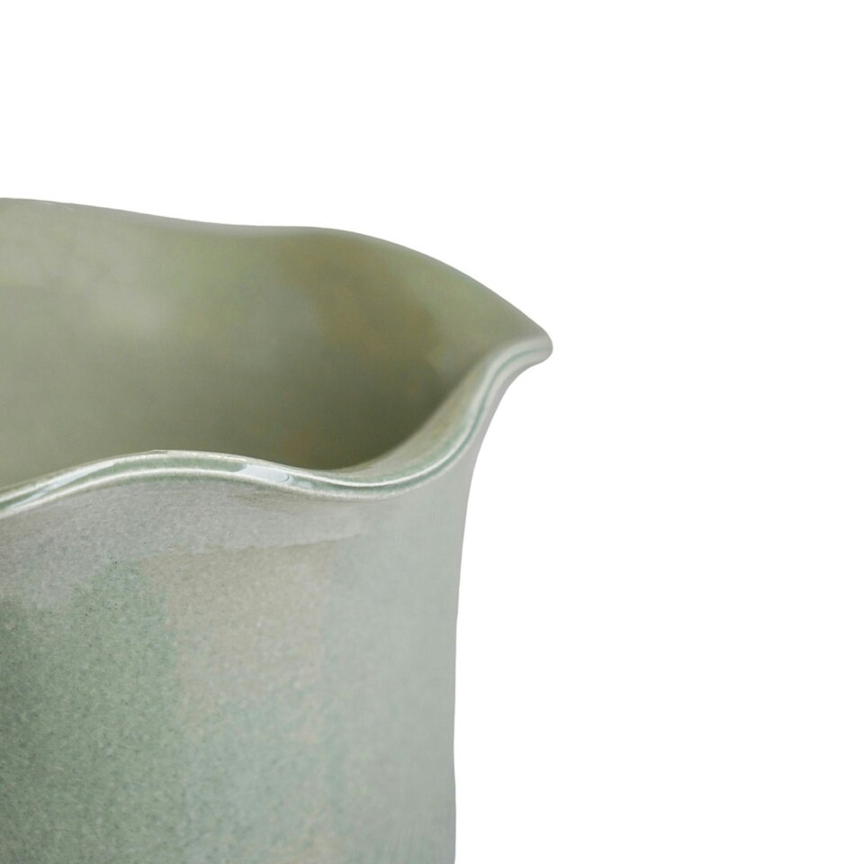 image 1 of Camellia Scalloped Edge Planter White