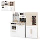 image 1 of COSTWAY Kids Wooden Kitchen 2-Piece Modular Pretend Play Kitchen w/Light-White