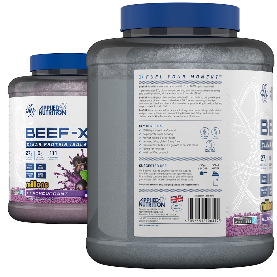 image 1 of Applied Nutrition Beef-XP Clear Protein Isolate Powder - Millions Blackcurrant  - 60 Servings