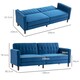 image 7 of HOMCOM Convertible Sofa Futon Velvet-Touch Tufted Couch Sofa Bed Blue