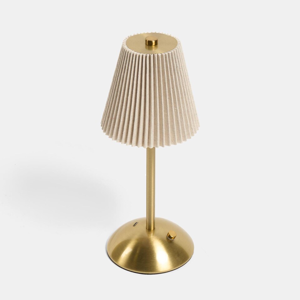 image 1 of OHS Pleated Bedside Lamp LED Rechargeable Cordless Night Light