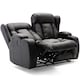 image 2 of Caesar 2 Seater Manual High Back Bonded Leather Recliner Sofa (Black)