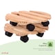 image 4 of Set of 2 30cm Wooden Plant Flower Pot Mobile Mover Trolley Stands