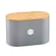image 4 of Cooks Professional Ribbed Bread Bin, Linen Bag & Bamboo Board Set with Silver Label | Grey | Grey & Siler | 1