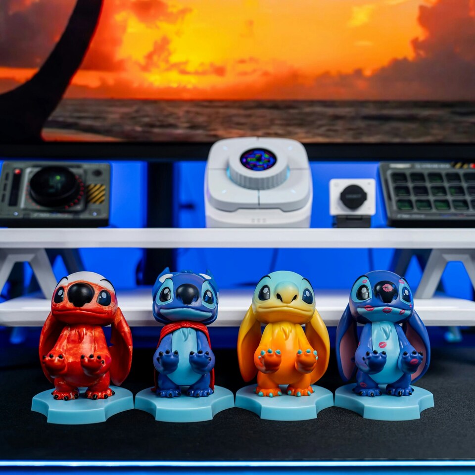 image 1 of Cable Guys Holdems Lilo & Stitch Underpants Hero Stitch Mini Phone Stand and Device Holder Blue