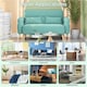 image 3 of Yaheetech Fabric Loveseat Sofa with Lumbar Pillows for Small Space