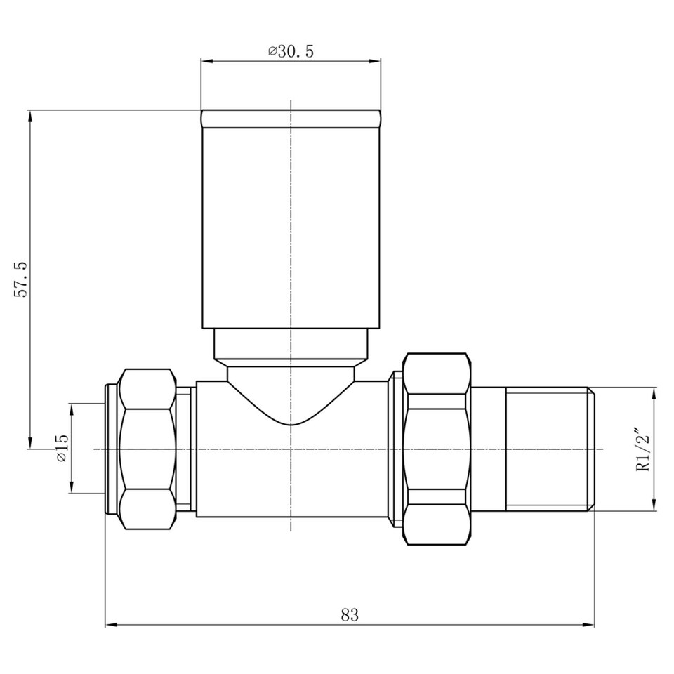 image 1 of Straight Round Radiator Valve - Anthracite Grey - 8mm