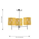 image 5 of Brea - Chrome 3 Light Fitting with Ochre Fern Shades Chrome | Yellow