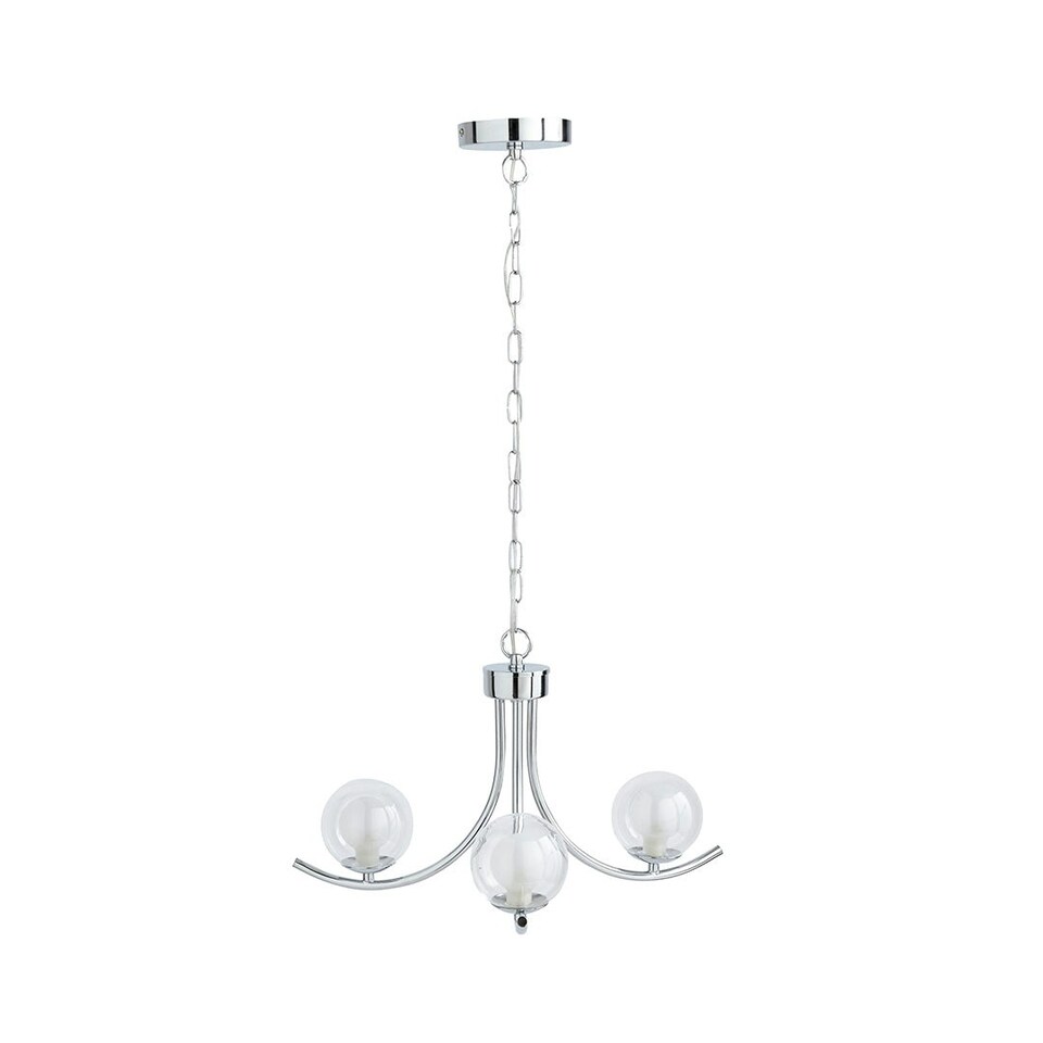 image 1 of Jimena 3 Light Polished Chrome Pendant Ceiling Light