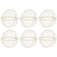6-Pcs Metal Mesh Bridesmaid Ball Hanger | White | 6
