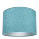 image 6 of Contemporary and Sleek 12 Inch Teal Linen Fabric Drum Lamp Shade 60w Maximum | Blue | Teal | 1
