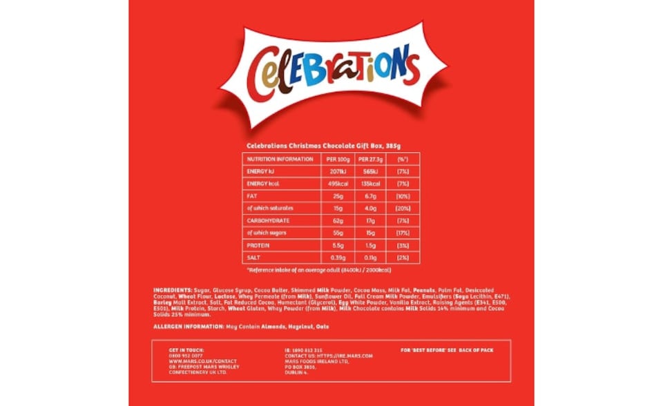 image 1 of Celebrations Centrepiece 385g Chocolate Gift with Thank You sleeve