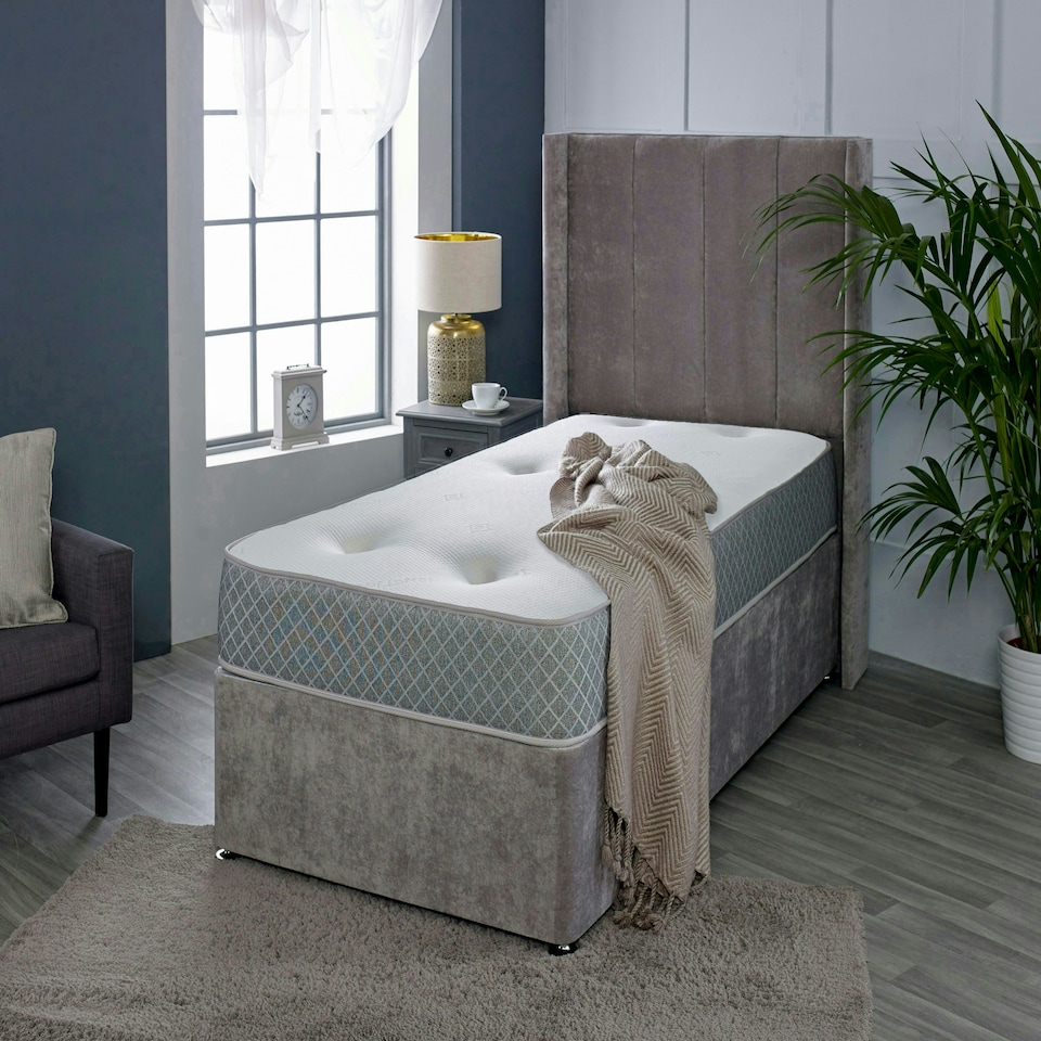image 1 of Nebraska Tufted Hybrid Mattress - Soft Feel Cool Touch Quilted Sleep Surface Grey | Double