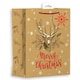 image 2 of Kraft Christmas Reindeer Design Medium Gift Bag