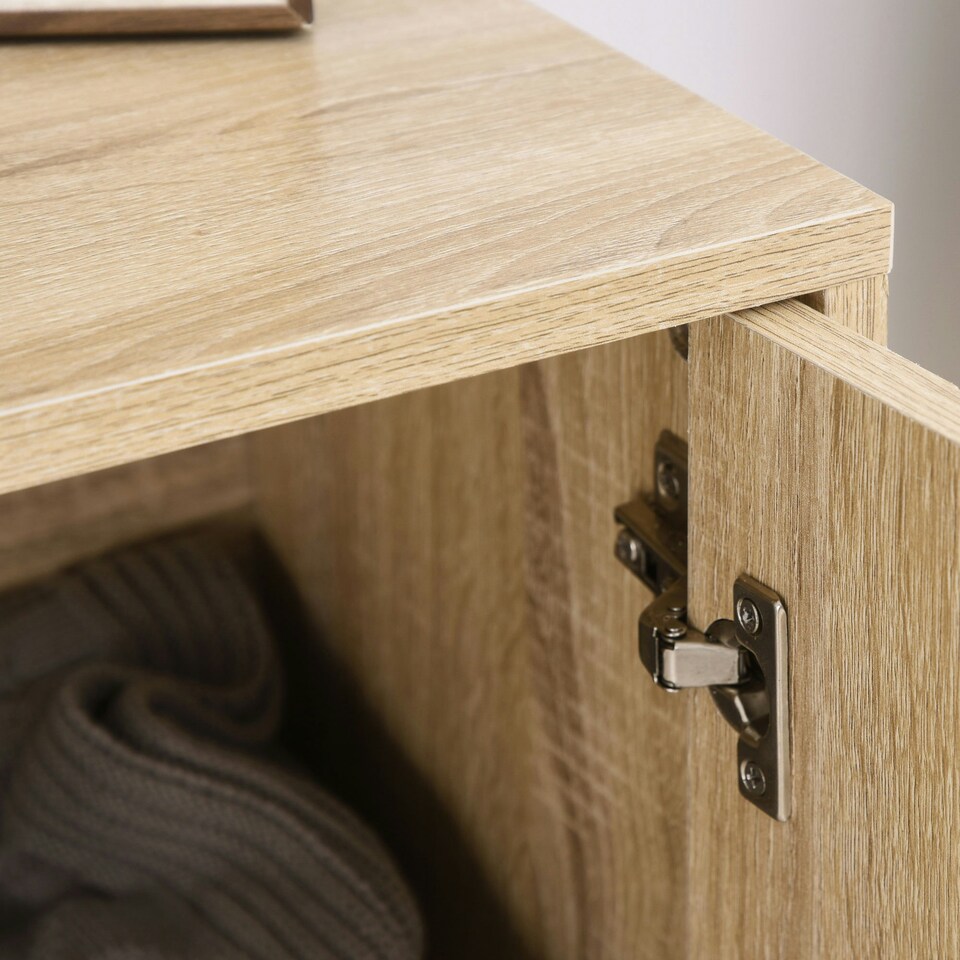 image 1 of HOMCOM Embossed Arrow Storage Cabinet w/ Adjustable Shelf Metal Frame Handles