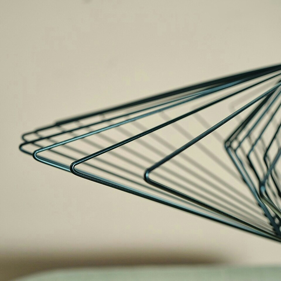 image 1 of ValueLights Geometric Design Black Wire Basket Cage Ceiling Pendant Light Shade
