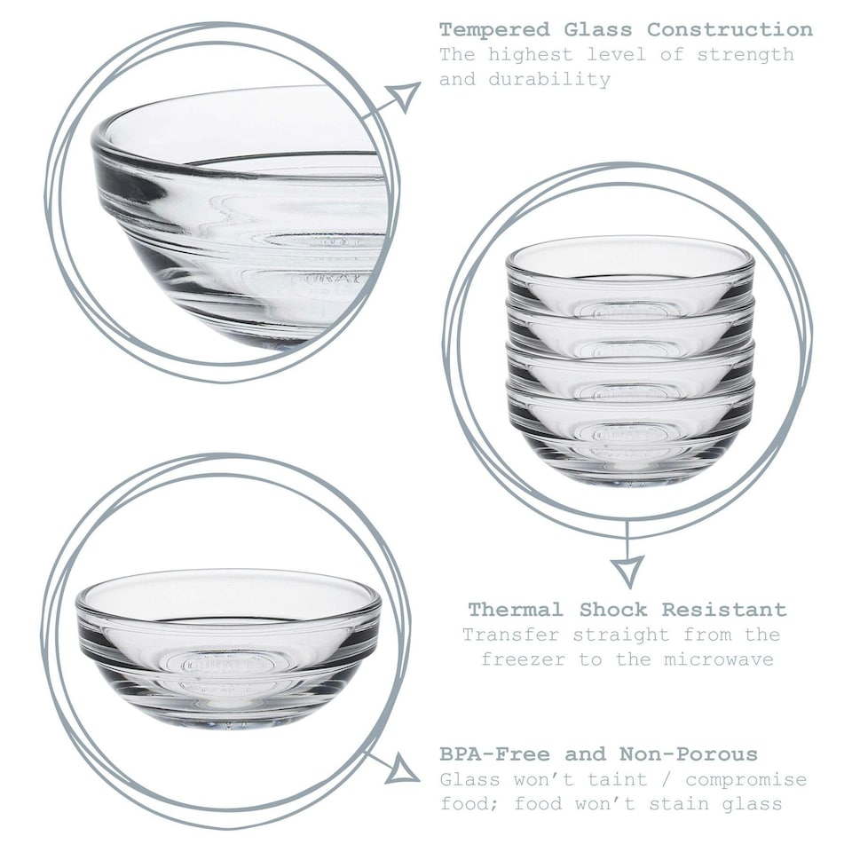 image 1 of Duralex Lys Stacking Glass Cooking / Ingredients / Food Bowl - 9cm Clear
