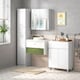 image 8 of kleankin High Gloss Bathroom Floor Cabinet Storage Cupboard with Drawer | White