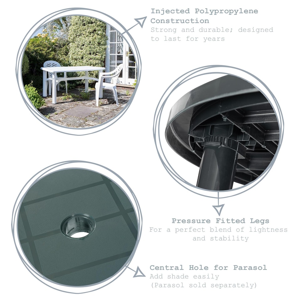 image 1 of Resol Gala 4 Seater Garden Dining Table - Green | Green | Green