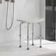image 2 of HOMCOM Height Adjustable Shower Stool, Aluminium Shower Chair, Non-Slip Bath Stool for Elderly, Disabled, Seniors, Pregnant, White