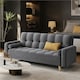 image 2 of Yaheetech Velvet Convertible Sofa Bed Grey