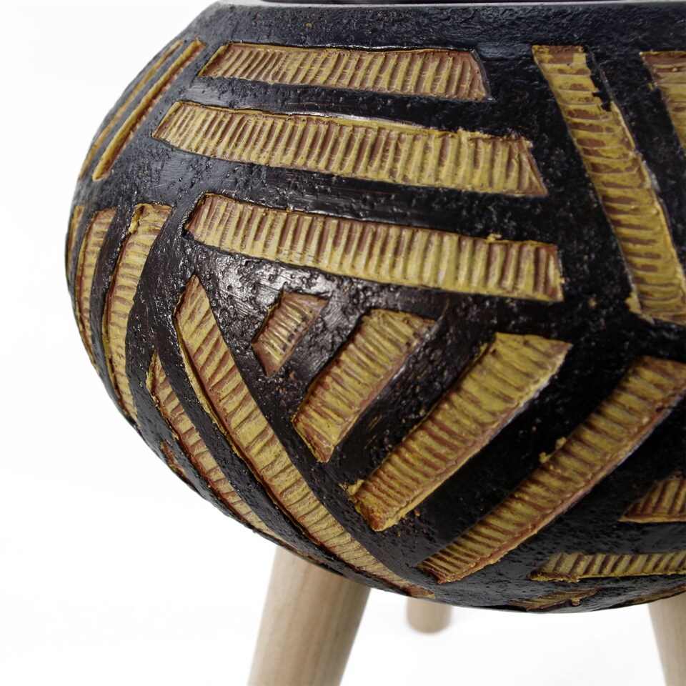 image 1 of 45cm x 34cm Bali Composite Oval Large Planter | Brown