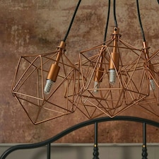 ValueLights Jerome 5 Way Copper Ceiling Light Pendant