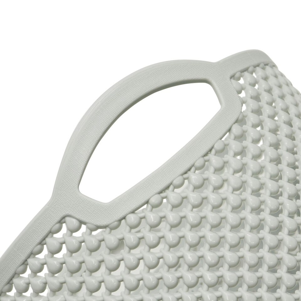 image 1 of JVL Droplette Design Plastic Round Storage Basket - Ice Grey Grey