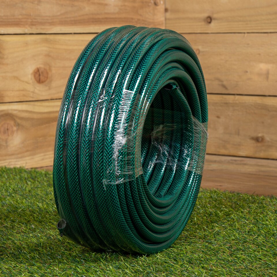 image 1 of 30m Reinforced Garden Hose Pipe / Hosepipe in Green | Black | Black
