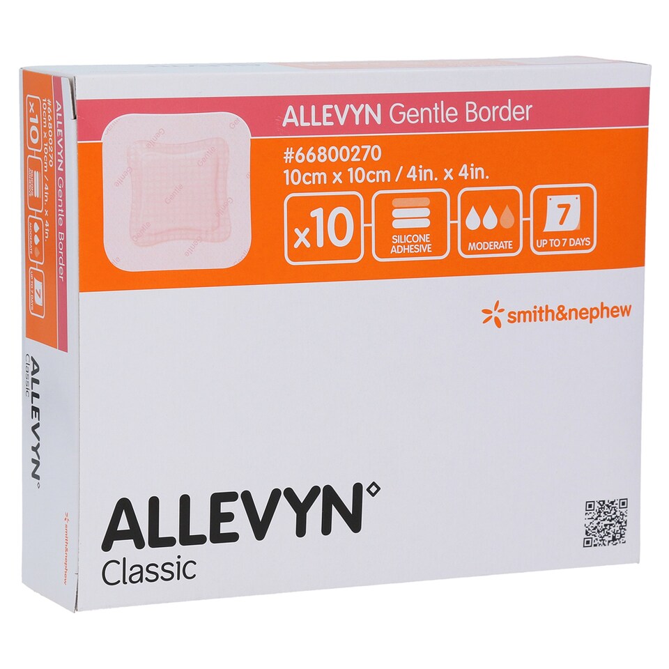 image 1 of Allevyn Gentle Border 10x10cm Dressings Pack of 10