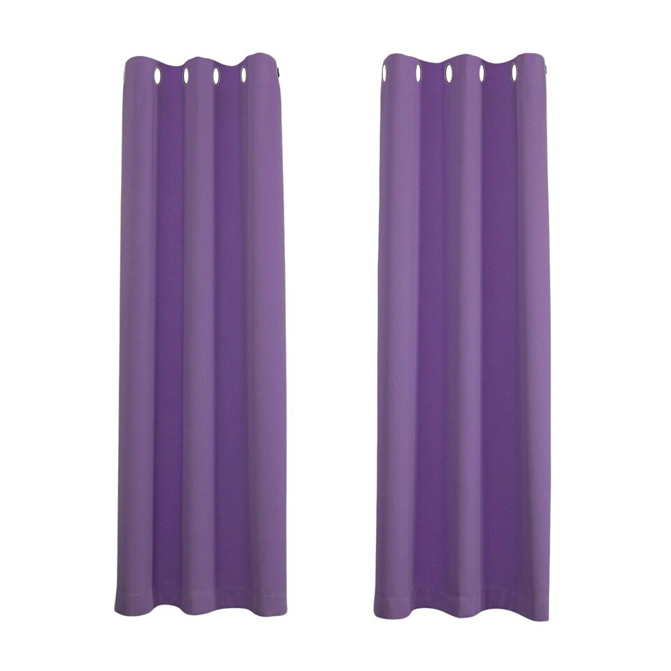 image 1 of Purple Blackout Curtains - Eyelet Thermal Curtain - 66 x 84 Inch Drop - 2 Panel Purple