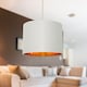 image 5 of Grey Cotton Gold Lining 25cm Pendant Lightshade | Grey | Gold | Medium | 1