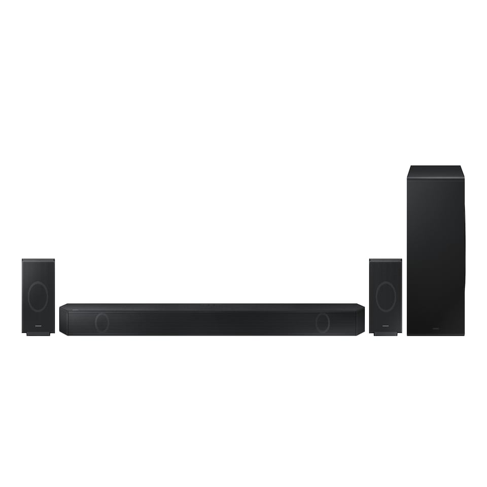 image 1 of Samsung Q990D Q-Series 11.1.4ch Cinematic Soundbar with Subwoofer and Rear Speakers (2024) | Black | Black