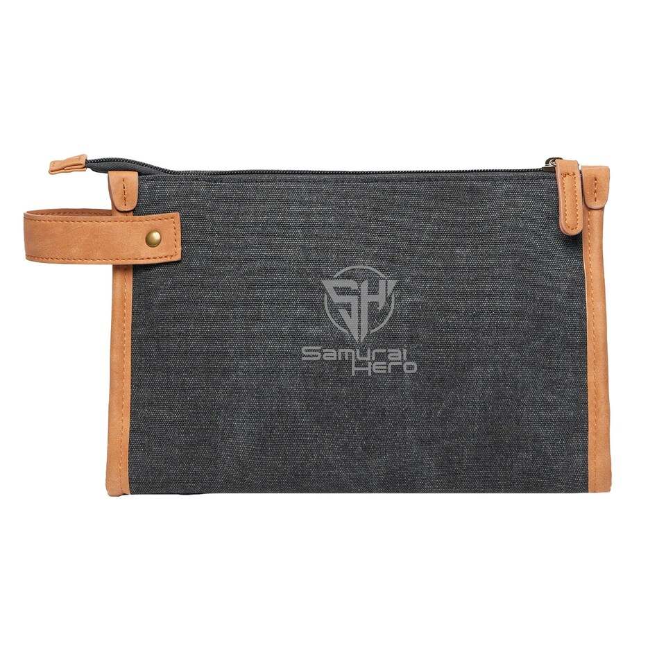 image 1 of Vinga Bosler Canvas Recycled Toiletry Bag - Black - One Size | Black