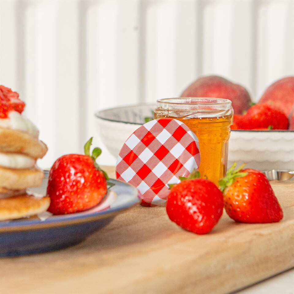 image 1 of Argon Tableware Glass Jam Jars with Lids - 42ml - Pack of 6