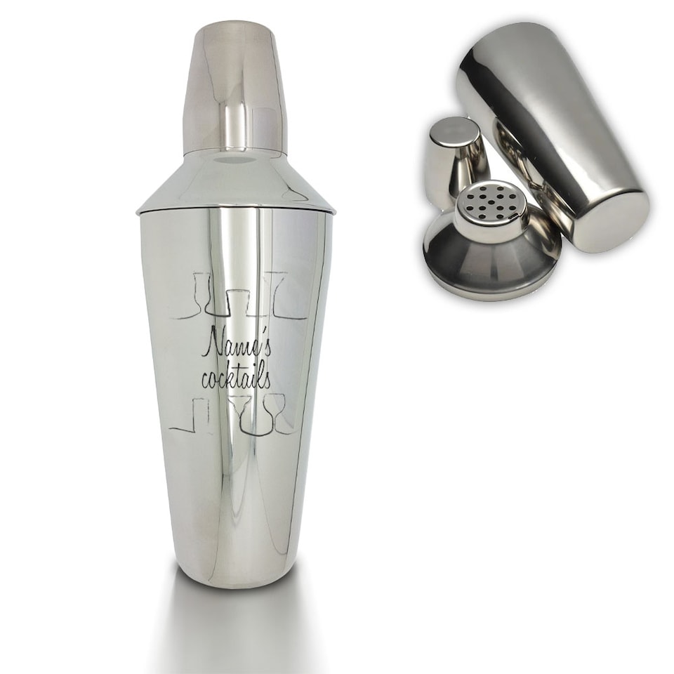 image 1 of Personalised Cocktail Design Engraved Cocktail Shaker for Friend