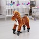 image 2 of HOMCOM Rocking Horse Kids Ride on Walking Horse Animal Pony Wheeled Riding Plush Toy withSound for 2 Years and Up (Brown)