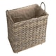 image 3 of Large Wheeled Rattan Hessian Lined Log Basket