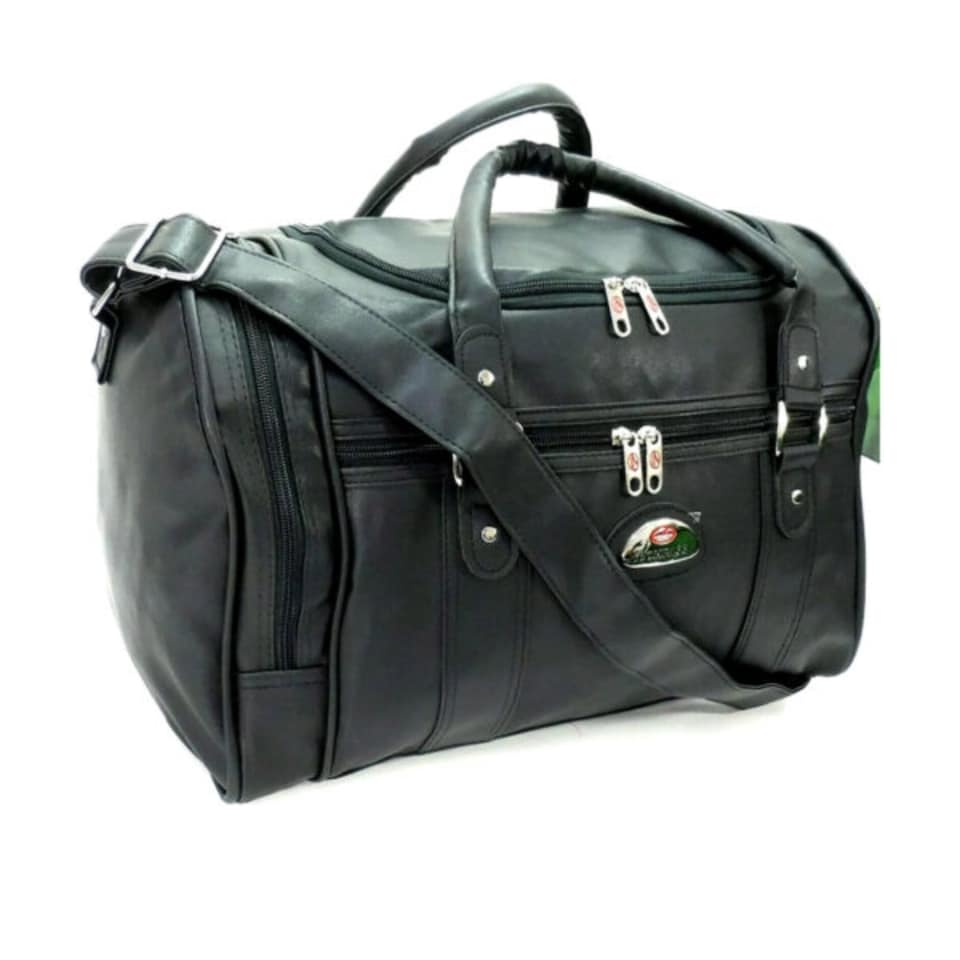 image 1 of 16 Inch Pu Leather Luggage Duffel Travel Cabin Approved Holdall Gym Bag Case-29L