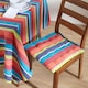 image 2 of Homescapes Seat Pad Luxury 100% Cotton Stripe Indoor Outdoor Garden Dining Cushion Multi | 40 x 40 cm