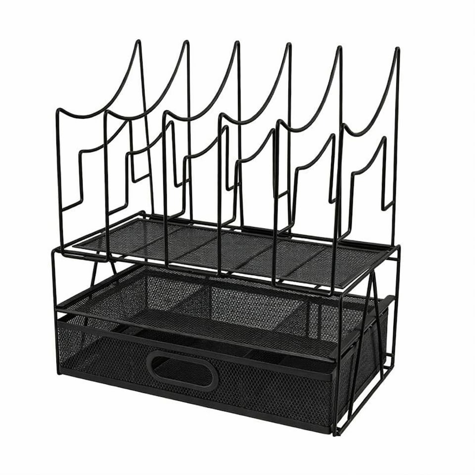 image 1 of Black Desk Storage Rack Drawer-style File Document Organizer