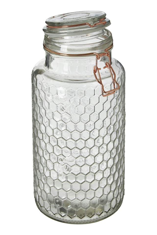 image 1 of Essentials by Premier Apiary Rose Gold Wire Large Glass Jar