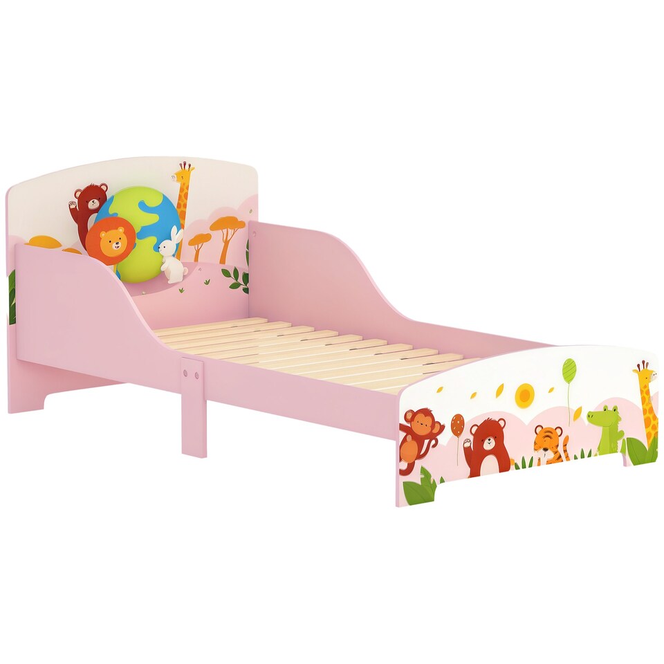 image 1 of AIYAPLAY Toddler Bed, Cute Animal-Themed Kids Bed Frame, 143 x 77 x 60cm