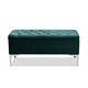 image 2 of Modena Storage Ottoman Bench, Ottoman Footstool with Legs, 120cm Plush Velvet Upholstered End of Bed Bench, Emerald Green
