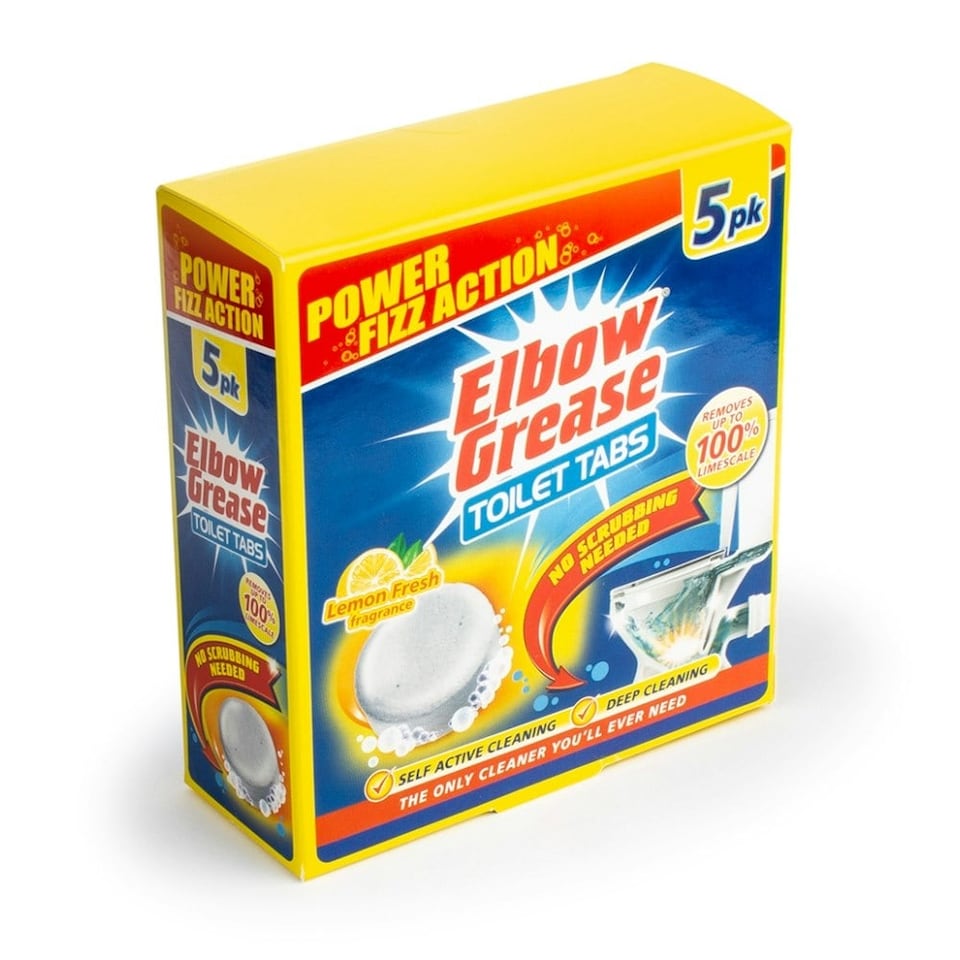 Pack of 5 Elbow Grease Toilet Tablets Lemon Fragrance