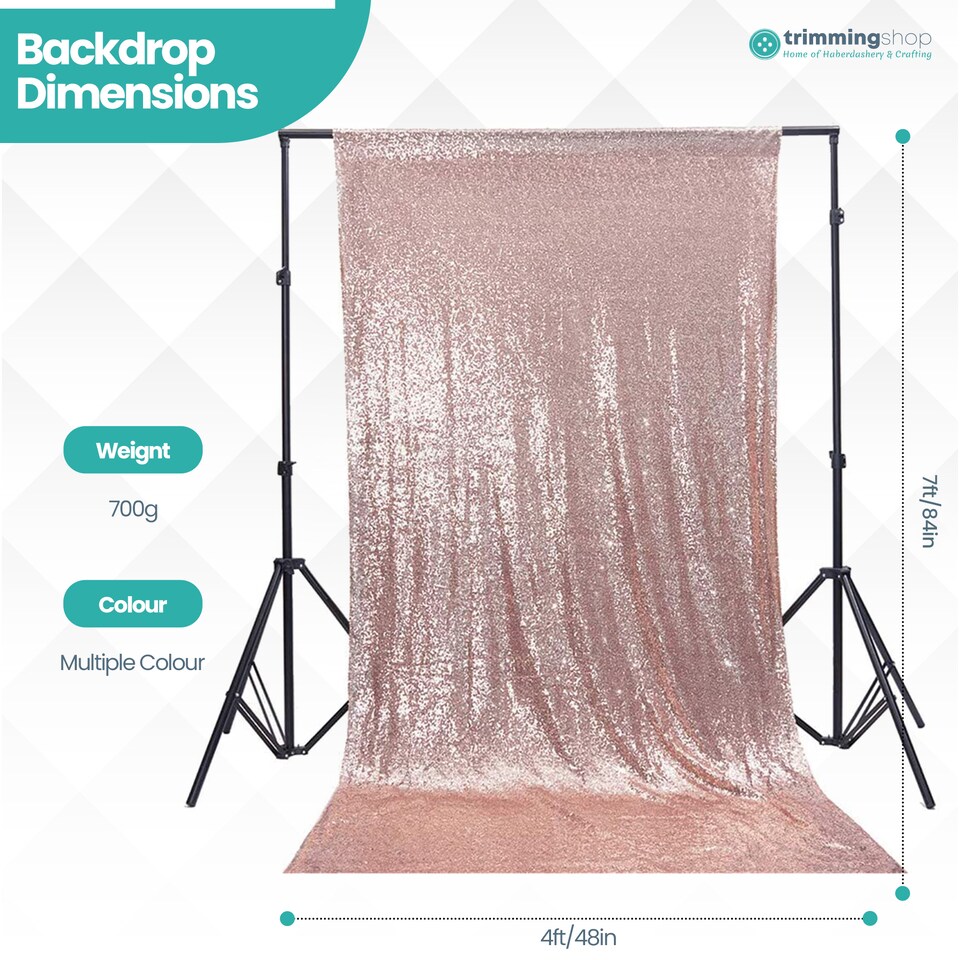 image 1 of 4ft x 7ft Sequin Backdrop Photography Background High-Density Sequin Fabric