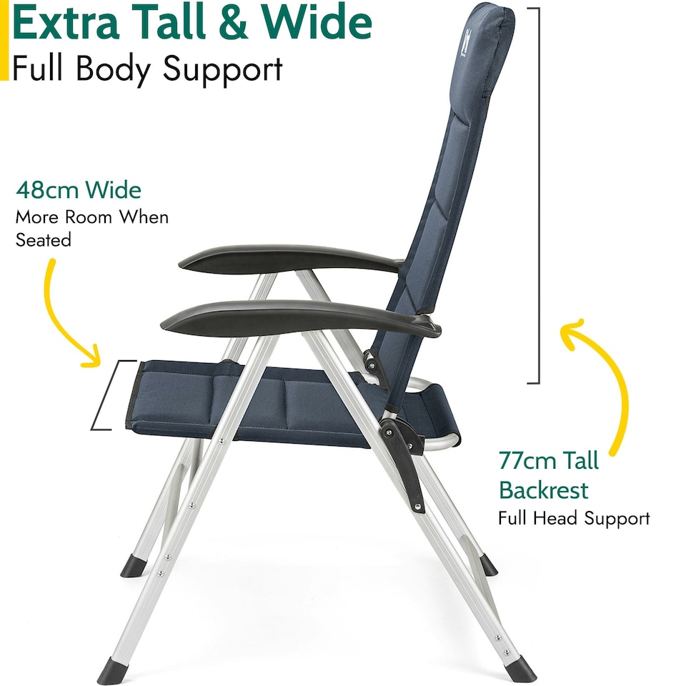 image 1 of Reclining Camping Chair - Blue