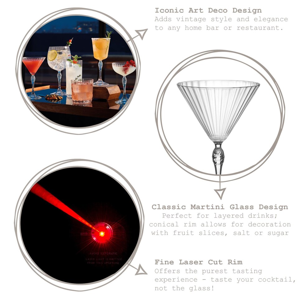 image 1 of Bormioli Rocco America '20s Martini Glasses - 250ml - Clear - Pack of 6